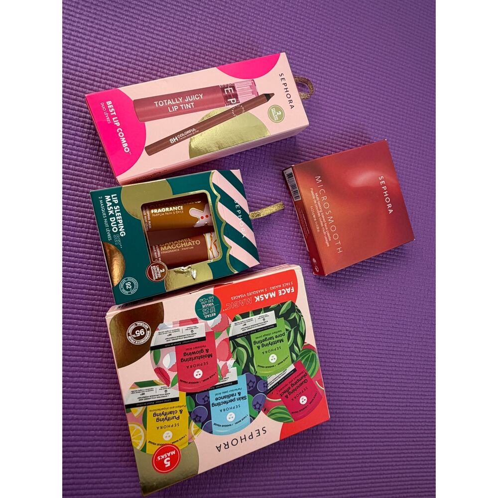 Makeup Lot Sephora Face Masks, Lip Balm, Tint, Liner & Baked Face Palette NEW